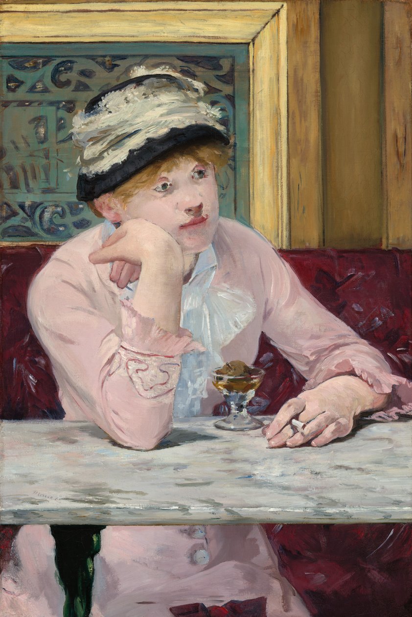 プラムブランデー、c。 1877年。 作： エドゥアールマネ