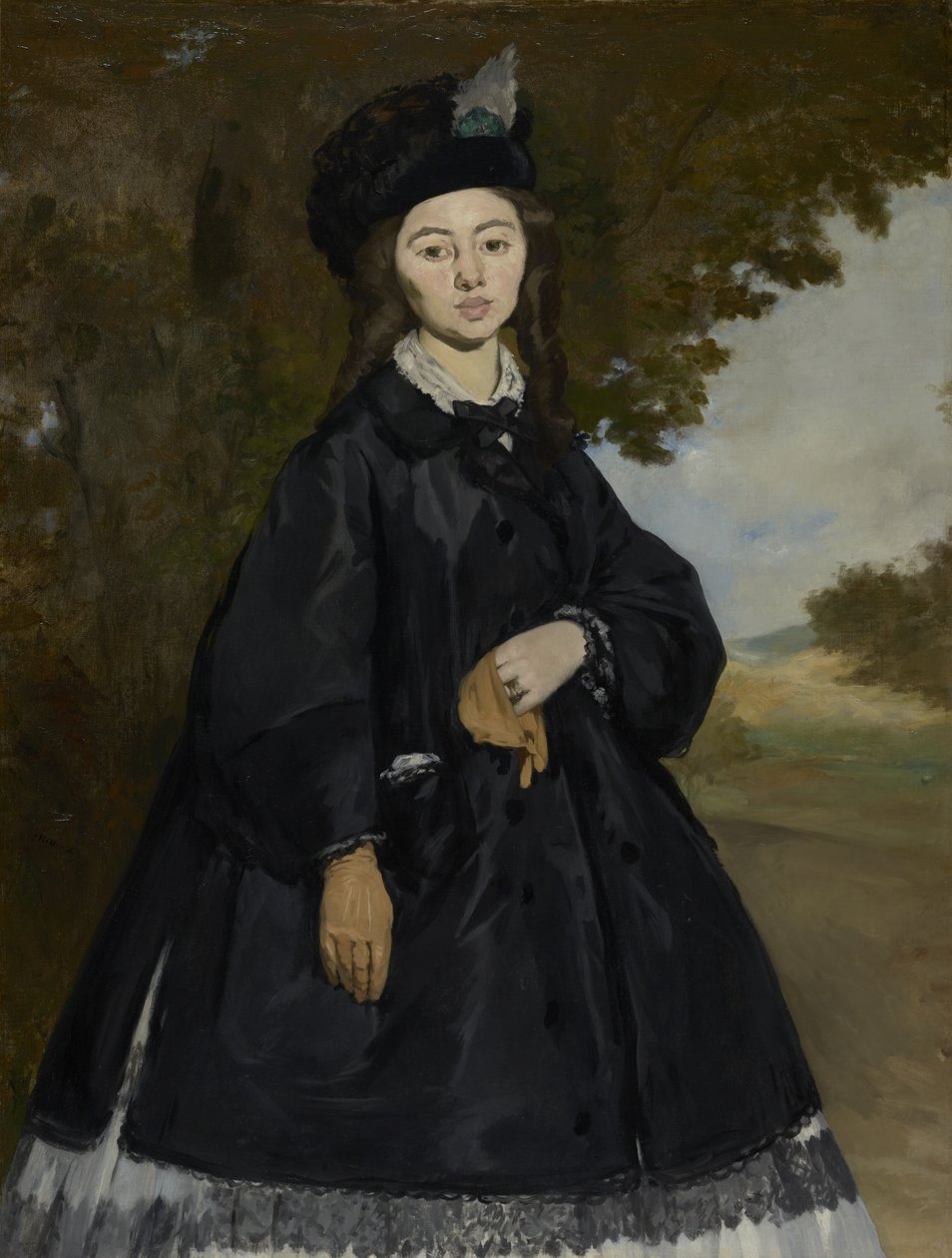 ブルネット夫人の肖像、1861-3年頃（キャンバスに油彩） 作： エドゥアールマネ