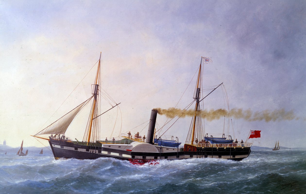 ジョン・ブルの蒸気船エドゥアール・アダム（1847-1929）画 19世紀 パリ、海洋博物館 作： エドゥアール・マリー・アダム