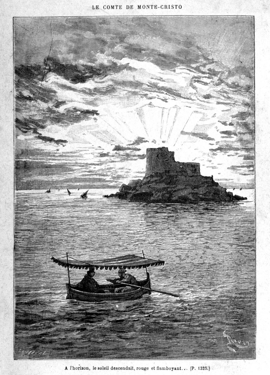 A.デュマの「モンテ・クリスト伯」に掲載されたリウの版画（ジュール・ルーフ＆シー編 作： Edouard Riou