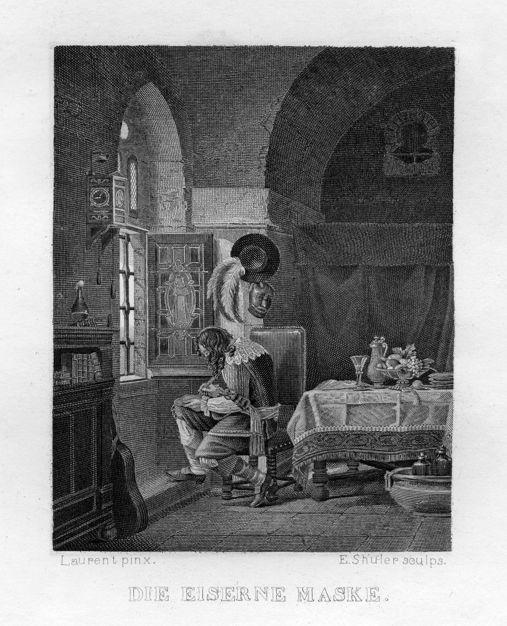 「鉄仮面の男」、c1833 作： エドゥアール・シューラー