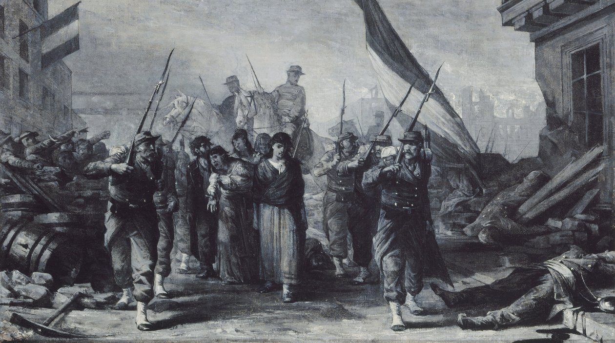 1871年、オテル・ド・ヴィル火災（油彩・キャンバス） 作： エドゥアール・トゥドゥーズ