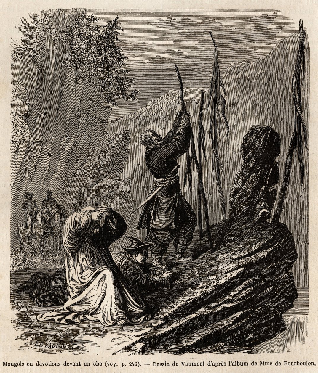 1859年から1862年にかけて、中国駐在のフランス公使M.de Bourboulonの上海からモスクワへの旅を説明するために、Vaumort（?-1886）が描いたもの。Le tour du monde "に掲載されたエングレーヴィング。 作： エドゥアール・ヴォーモット