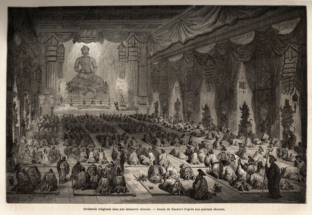 1859年から1862年にかけて、駐中国フランス公使M.de Bourboulonの上海からモスクワへの旅を説明するために、Vaumort（?エドゥアール・シャルトン編集の「世界旅行」に掲載された版画 作： エドゥアール・ヴォーモット