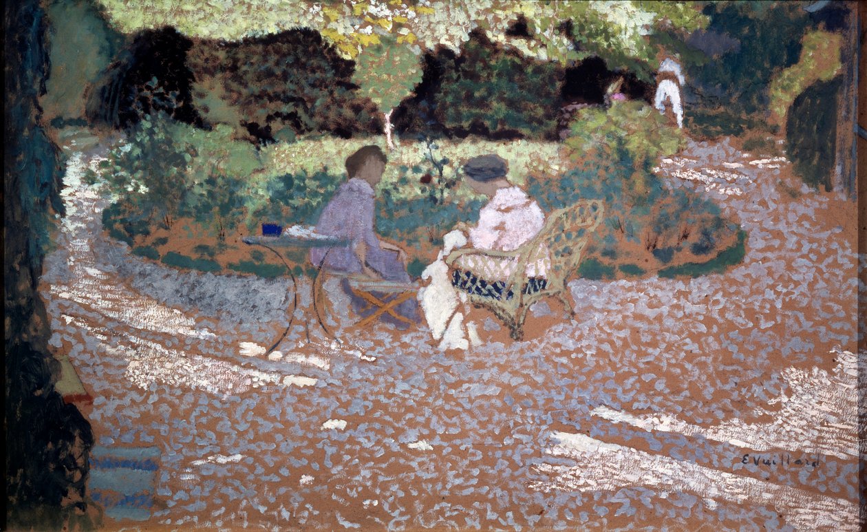 庭で、1895-1898。 作： エドゥアール・ヴィラード