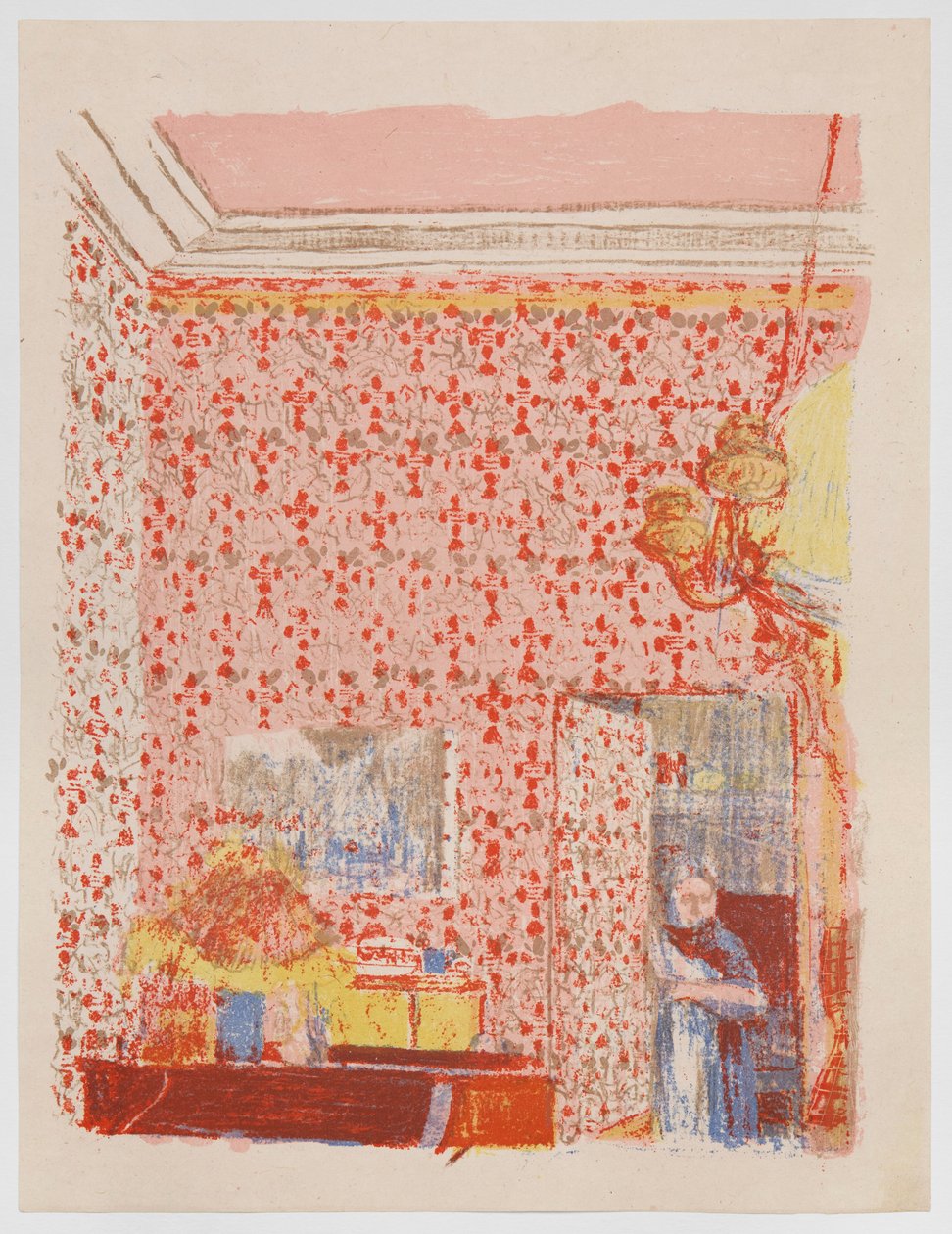 Innenraum mit rosa Tapete I, aus der Serie „Landschaften und Innenräume“ 作： エドゥアール・ヴィラード