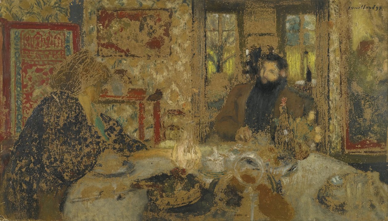 ランチ。ヴィルヌーヴでのミシアとチパ、1897 作： エドゥアール・ヴィラード