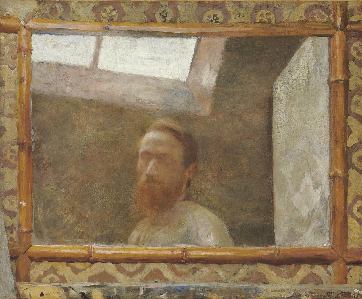 竹鏡のある自画像 c. 1890年。 作： エドゥアール・ヴィラード