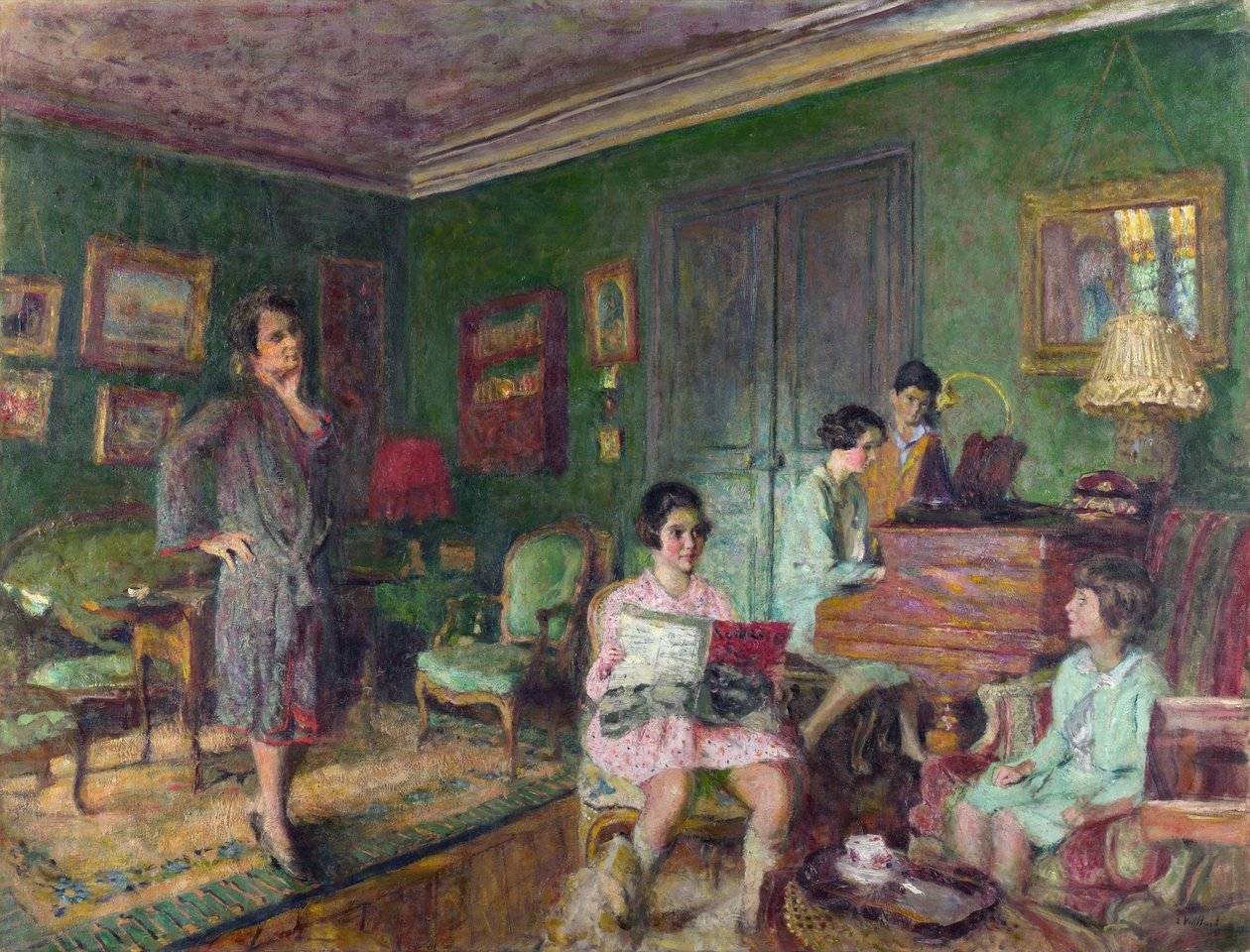 ヴュイヤール、エドゥアール（1868-1940） 《アンドレ・ウォルザー夫人とその子供たち》 油彩・キャンバス 1927年 ナショナル・ギャラリー、ロンドン 89,2x116,5 作： エドゥアール・ヴィラード