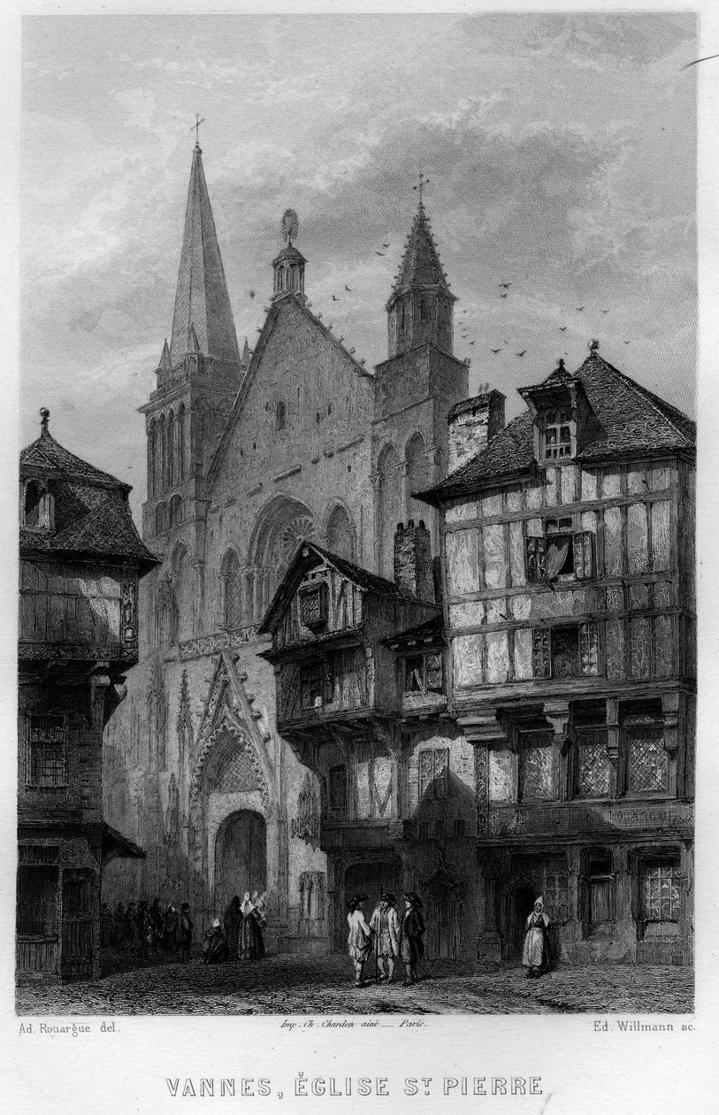 フランス、ブルターニュ地方、モルビアン、ヴァンヌの街とサン
