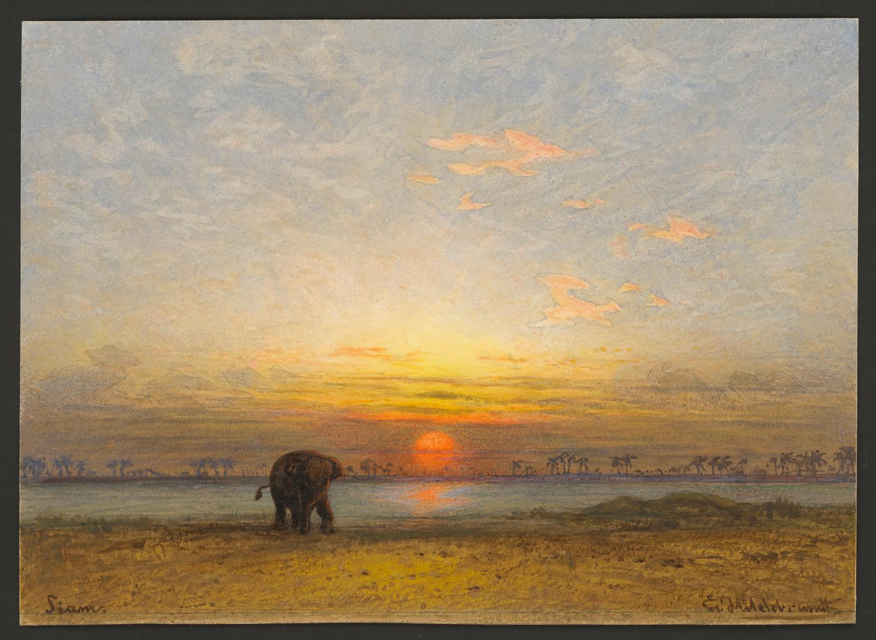 シャムでの夕日 作： エドワード・ヒルデブラント