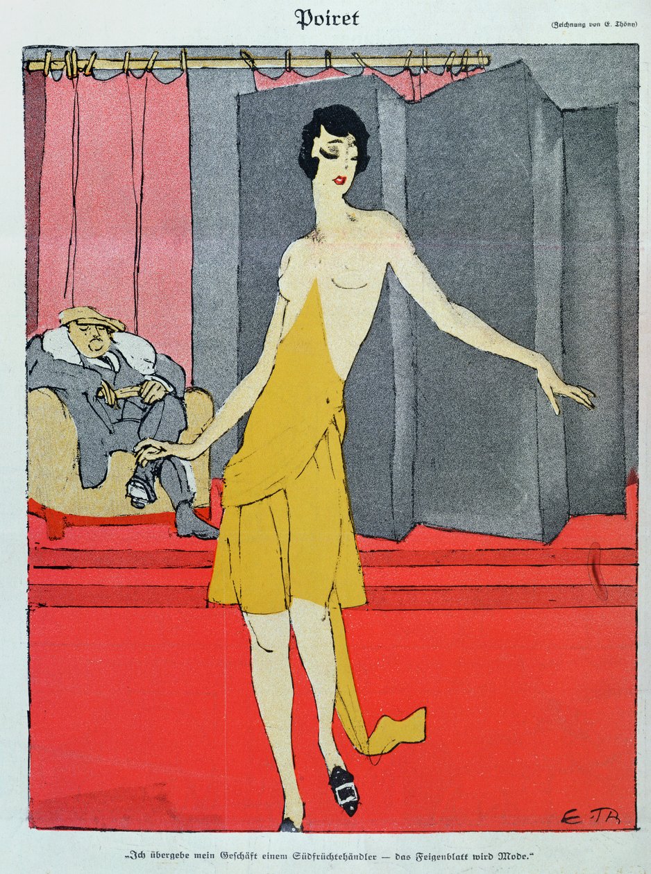 クチュリエにて、ポール ポワレ (1879-1944) と一緒に「シンプリシシムス」のモデル 作： エドゥアルト・トニー