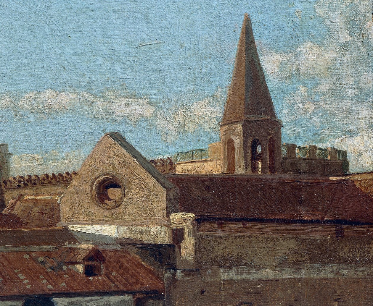 エドアルド・ダルボーノ（1841-1915）作「テラス」、パネルに油彩、45x30cm。詳細 作： エドゥアルド・ダルボノ