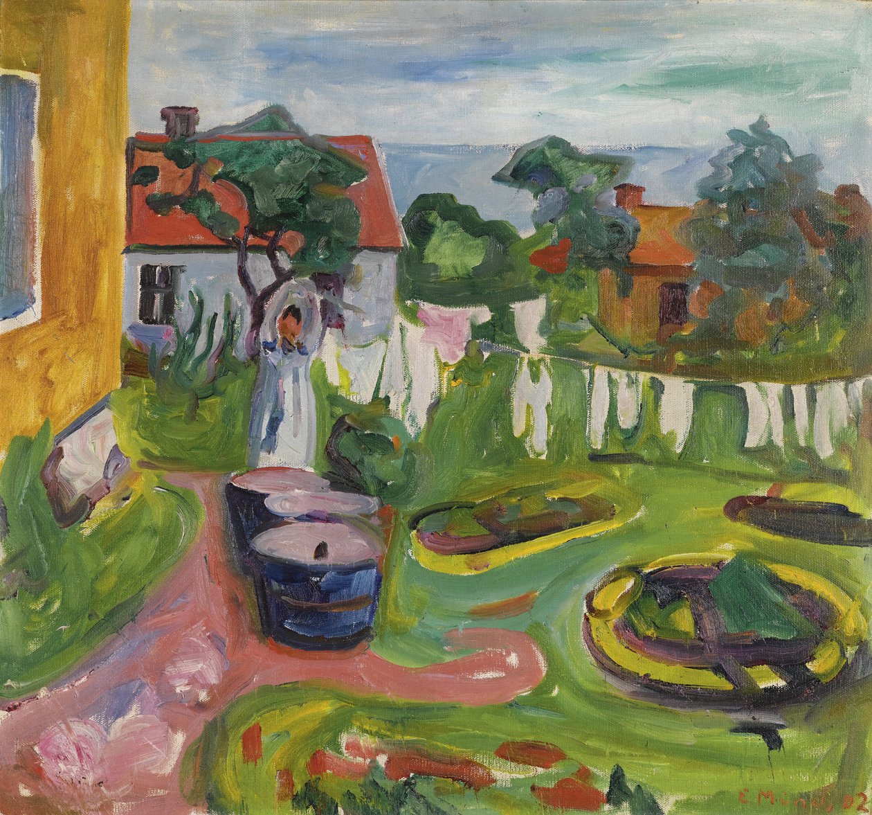 アスガルドストランドに並ぶ衣服 par Munch, Edvard (1863-1944) 作： エドヴァルド・ムンク