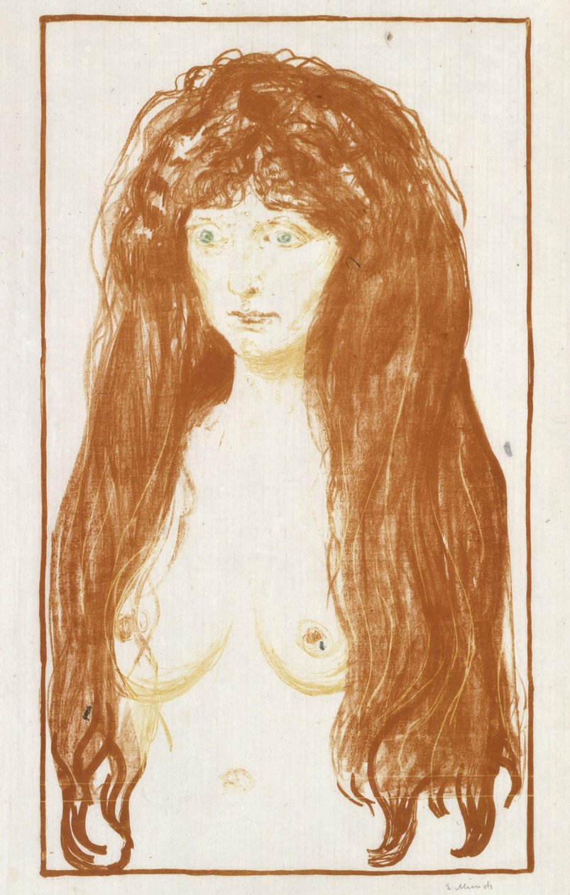 Die Sünde (Mädchen mit rotem Haar und grünen Augen) 作： エドヴァルド・ムンク