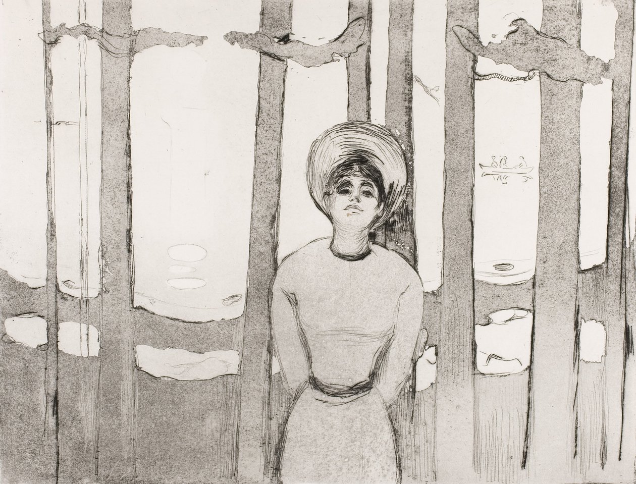 夏の夜、声、1894 作： エドヴァルド・ムンク