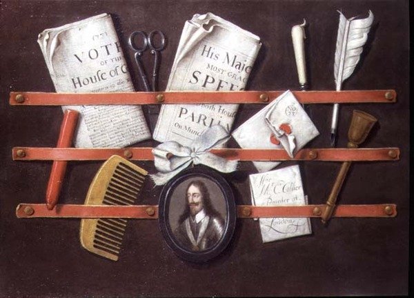 チャールズ1世の書類とミニチュアが入ったレターラック 作： Edwaert ColyerまたはCollier