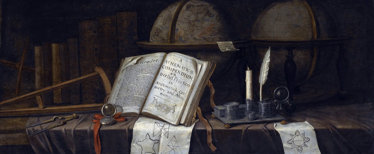 静物画「ヴァニタス」（エドワート・コリエ（1642-1708）） - 油彩・キャンバス、41,9x98,8 - 個人蔵 作： Edwaert ColyerまたはCollier