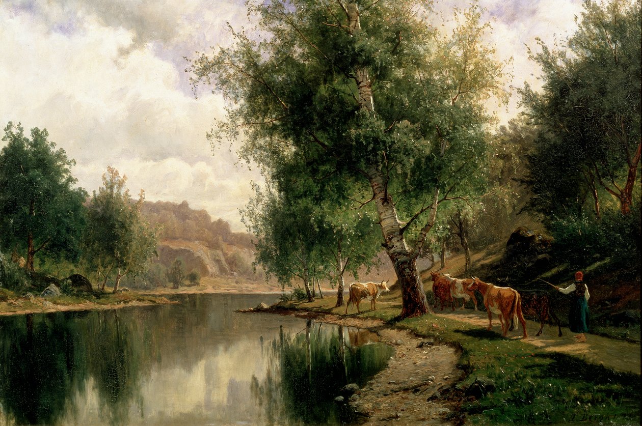 夏の風景、1877 作： エドワード・バーグ