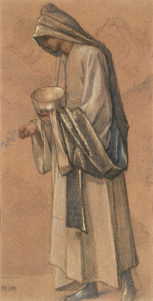 バルタザール王、1887年（色のチョークとゴールド） 作： エドワード・バーン・ジョーンズ