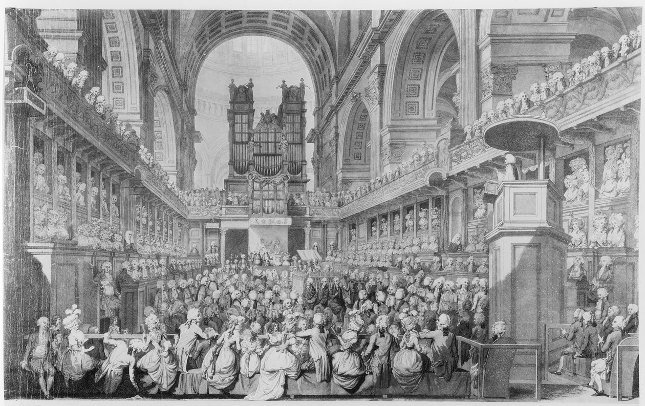 セントポールズでのジョージIII（1738-1820）の病気からの回復に対する感謝祭 作： エドワード・デイズ