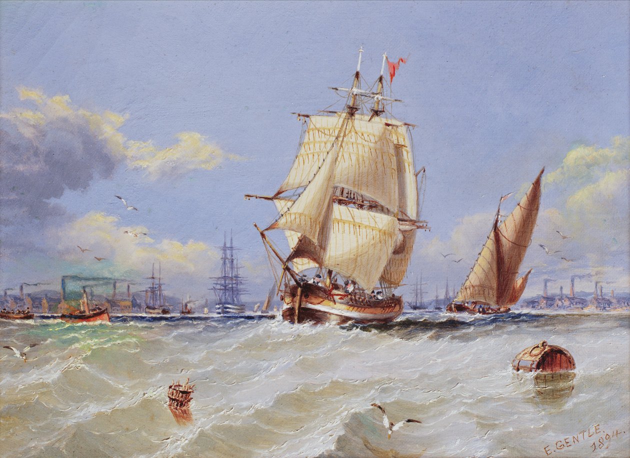 沿岸の風景、1894 作： エドワード・ジェントル