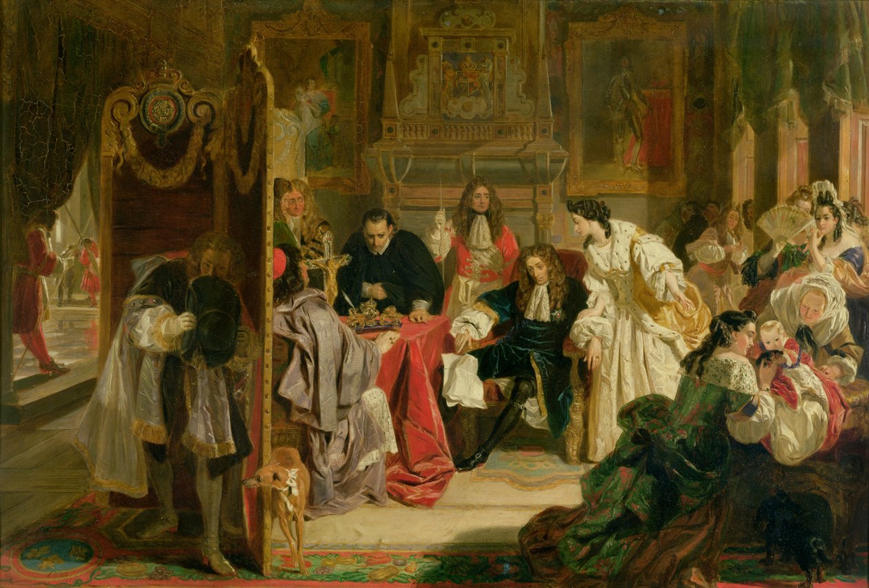 ジェームズ2世（1633-1701）1688年、1851年にウィリアムオブオレンジが上陸したというニュースを受け取る 作： エドワード・マシュー・ワード