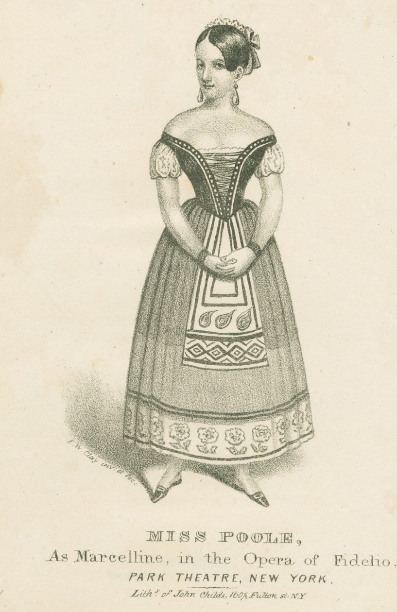 1839年、フィデリオのオペラのマルセリン役のプールさん 作： エドワード・ウィリアムズ・クレイ