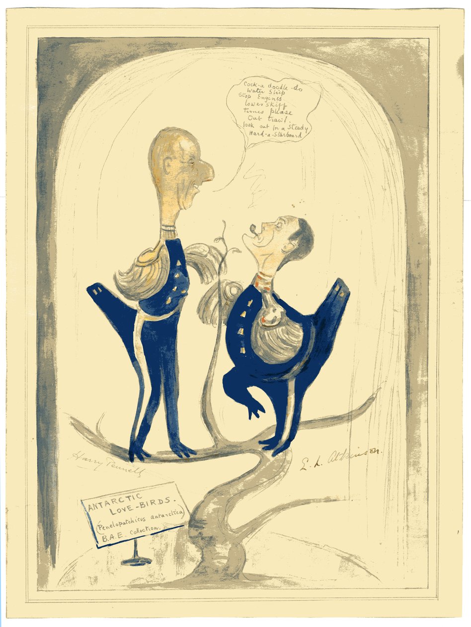 ハリー・ペネルとELAアトキンソン博士、1910-12（紙と紙に鉛筆） 作： エドワードエイドリアンウィルソン