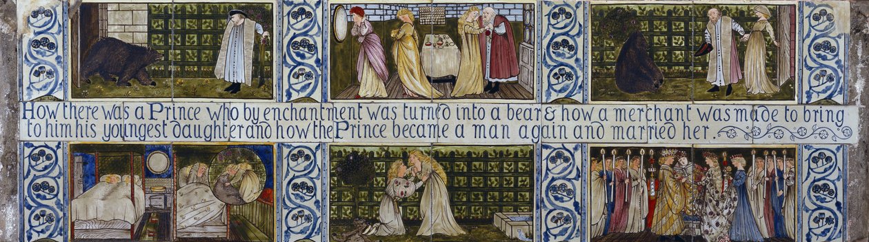 Beauty and the Beastタイルパネル、Morris、Marshall、Faulkner＆Co.、1867年 作： エドワード・バーン・ジョーンズ