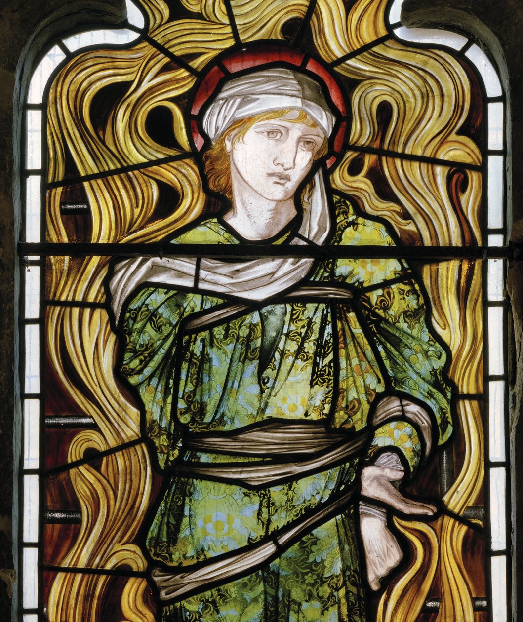 Shadrach、The Fiery Furnace、West Window、1870（ステンドグラス） 作： エドワード・バーン・ジョーンズ