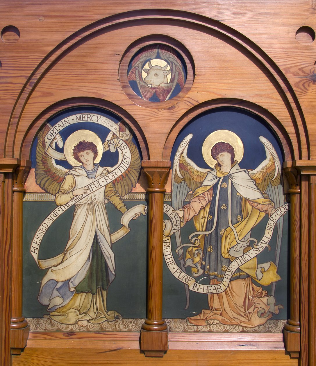 Garstang、St Thomas、Shrigley＆Hunt（1873-1982）、Edward Holmes Jewitt（1849-1929）、Angel Reredos、c.1877 作： エドワード・ホームズ・ジェビット