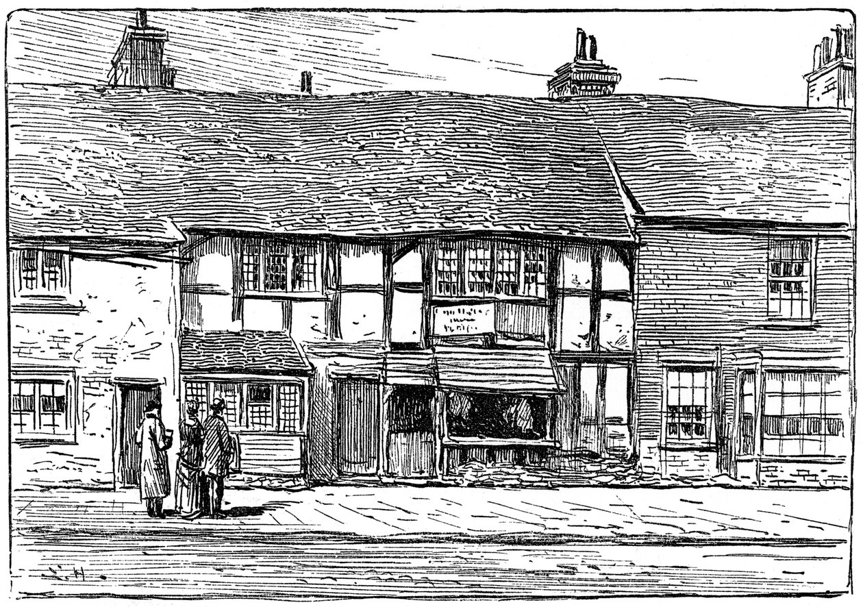 復元前のシェイクスピアの発祥の地、ストラトフォードアポンエイボン、ウォリックシャー、1885年。 作： エドワード・ハル