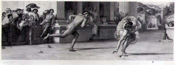 ジャン・F・ジュベール（1810-84）が彫った「アタランタのレース」は、ファインアート・ソサエティから出版されました。 作： エドワードジョン（後）ポインター