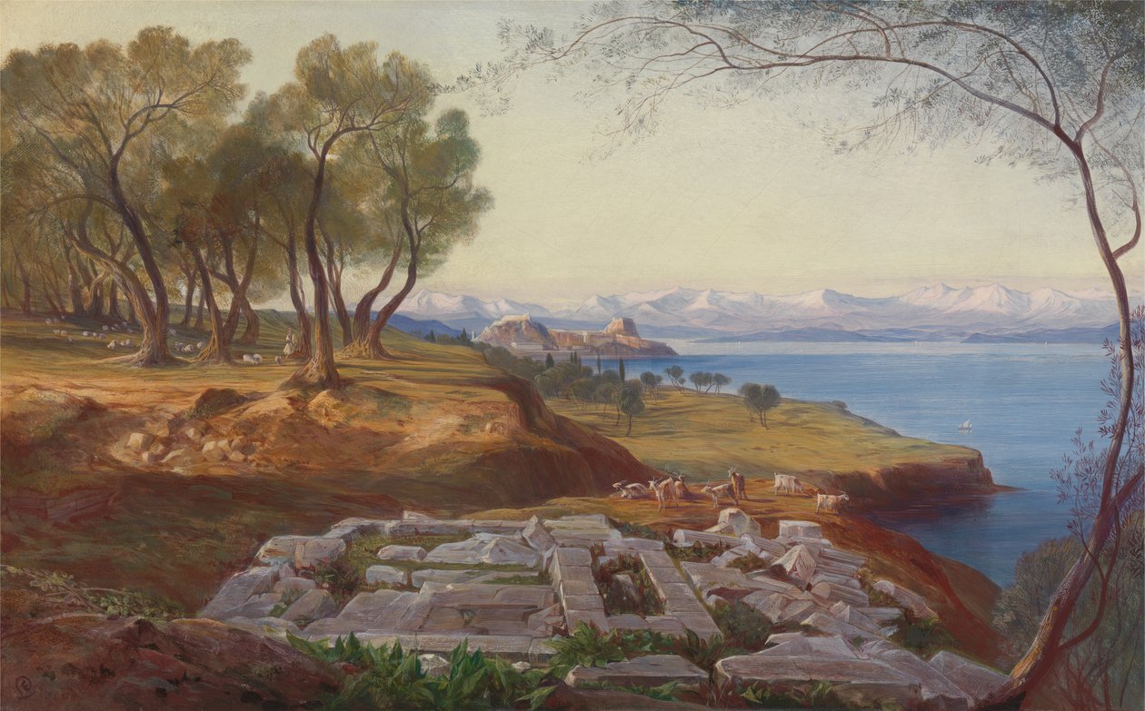 アセンションのコルフ、カリフォルニア州。 1860年。 作： エドワード・リア