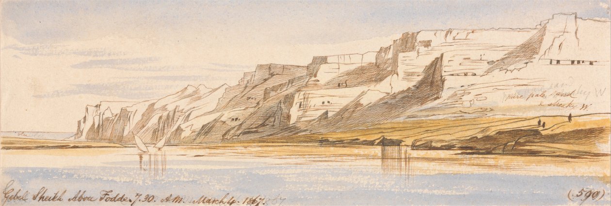 ゲベル・シェイク・アブ・フォッデ、1867年3月4日午前7時30分 (590) 作： エドワード・リア