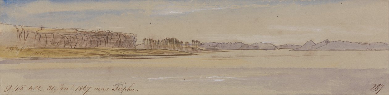 タパ近郊、1867年1月31日 9時45分 (287) 作： エドワード・リア
