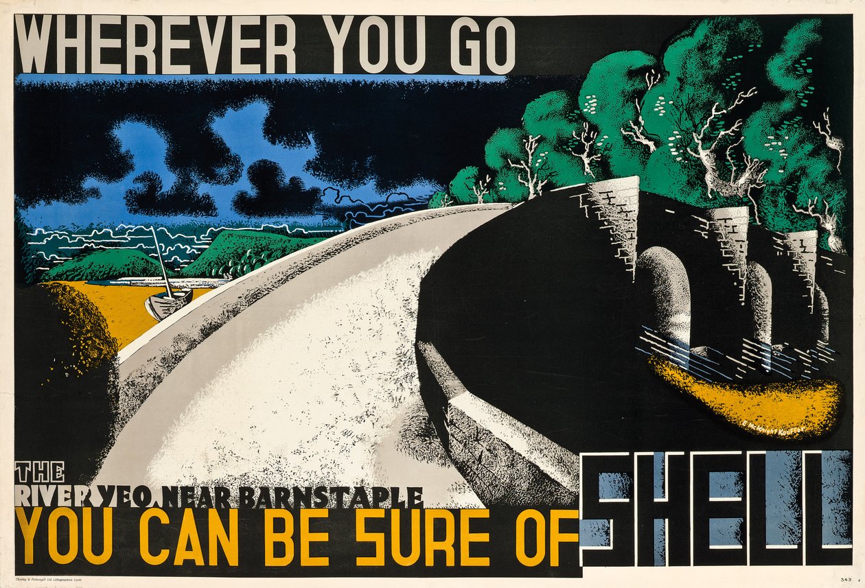 Whereever You Go, You can be Sure of Shell, c. 1936（カラーリトグラフ） 作： エドワードマックナイトカウファー