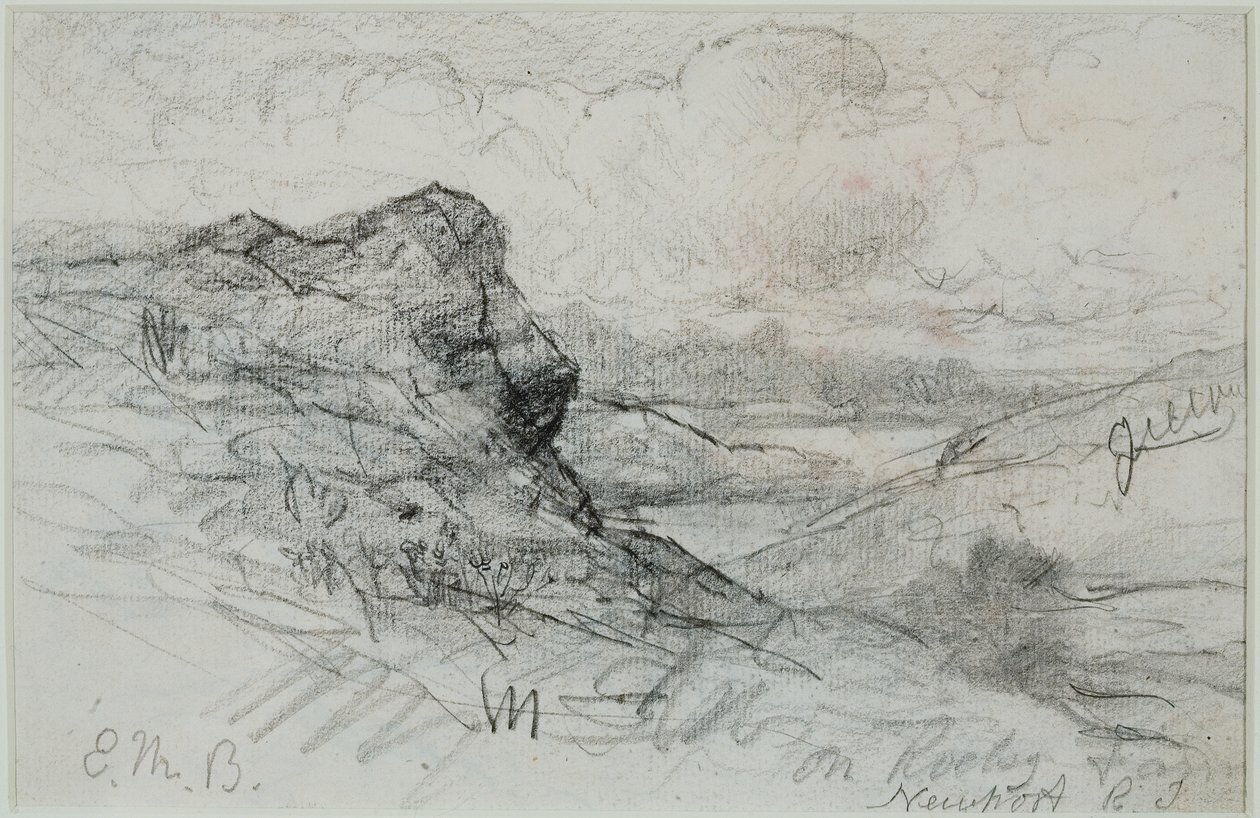 ニューポート、ロードアイランド (#13B) c. 1880年代（紙にグラファイト） 作： エドワード・ミッチェル・バニスター