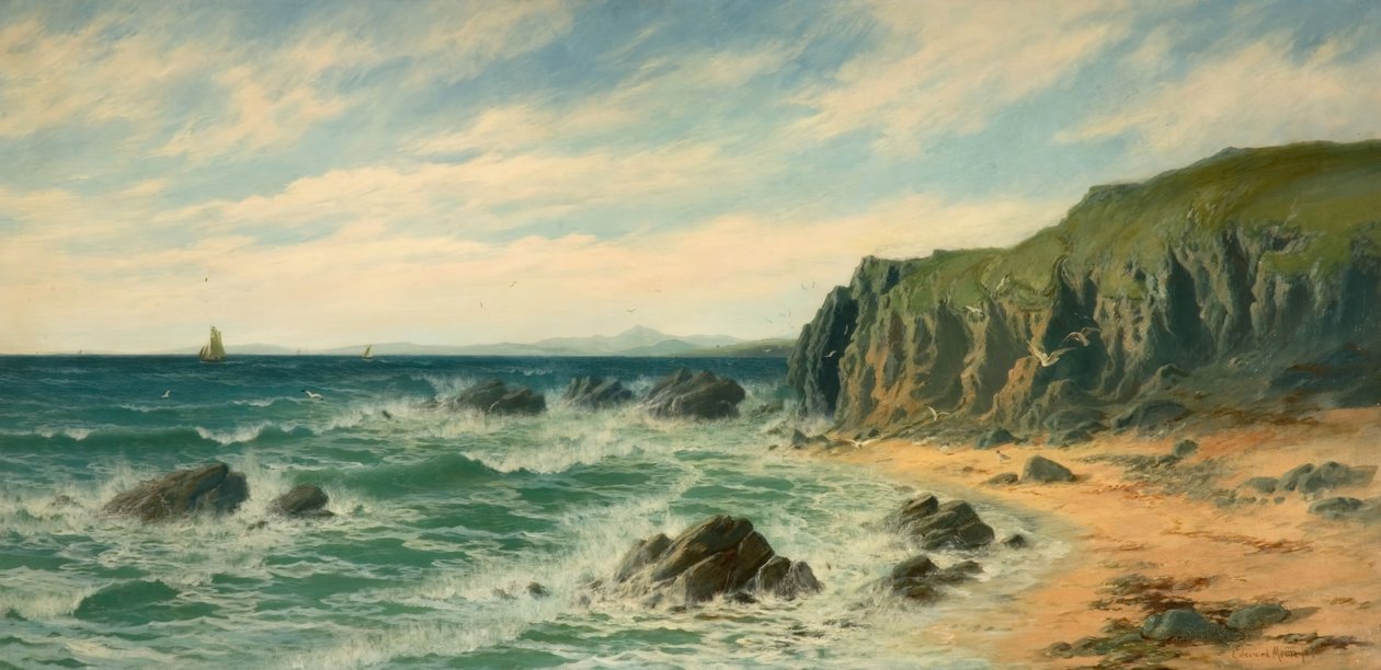 海岸の情景、1887年。 作： エドワード・ムーア