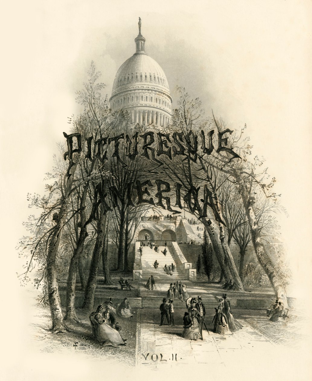 「国会議事堂のドーム」、1874 年。 作： エドワード・パックスマン・ブランダード