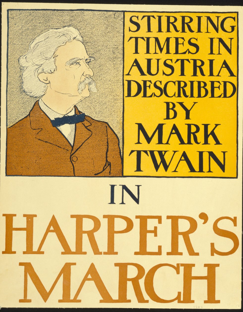 1898年3月号のマーク・トウェイン（リトグラフ 作： エドワード・ペンフィールド