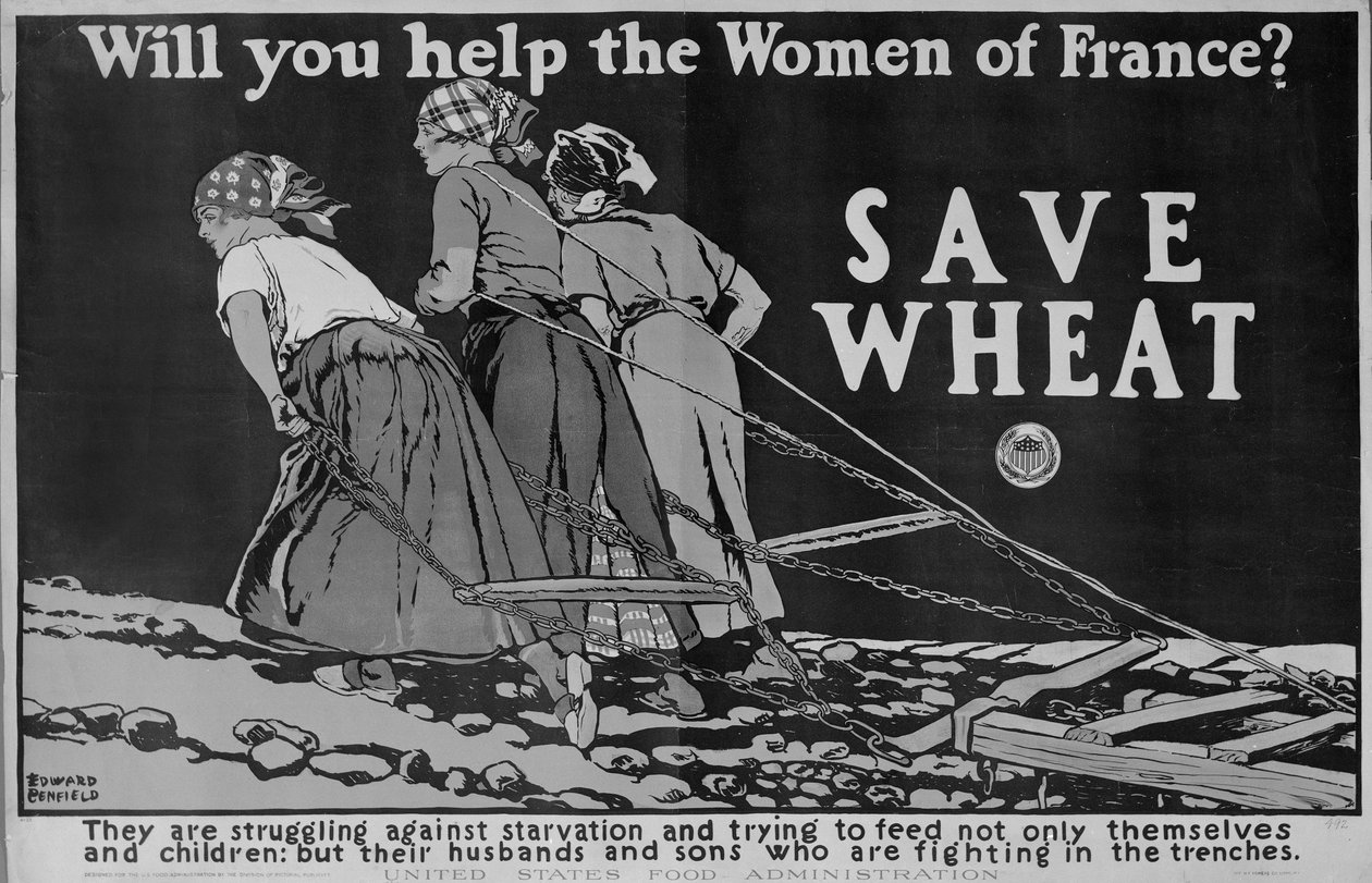 あなたはフランスの女性を助けますか？第一次世界大戦のポスター
