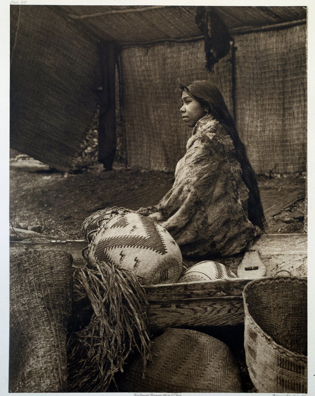 Indians of America: uma jovem índia, filha do chefe da tribo Skokomish 作： エドワード保安官カーティス