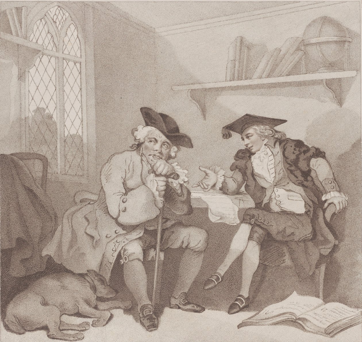 A College Scene, or a Fruitless Attempt on the Purse of...、[1787 年 8 月 1 日]、1802 年 7 月 1 日に再発行。 作： エドワード・ウィリアムズ