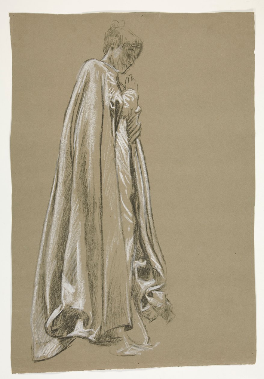 The Quest of the Holy Grail (1901 年に完成したボストン公立図書館のための 15 枚の絵画のシリーズ) から、Galahad の幼少期 (?) のフィギュア研究 作： エドウィン オースティン アビー