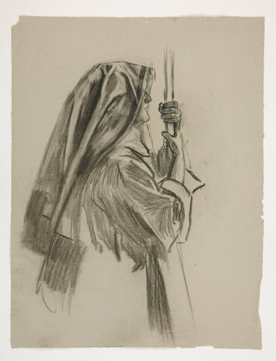 The Quest of the Holy Grail (1901 年に完成したボストン公立図書館のための一連の 15 枚の絵画) からの Sir Galahad の騎士の人物像の習作 作： エドウィン オースティン アビー