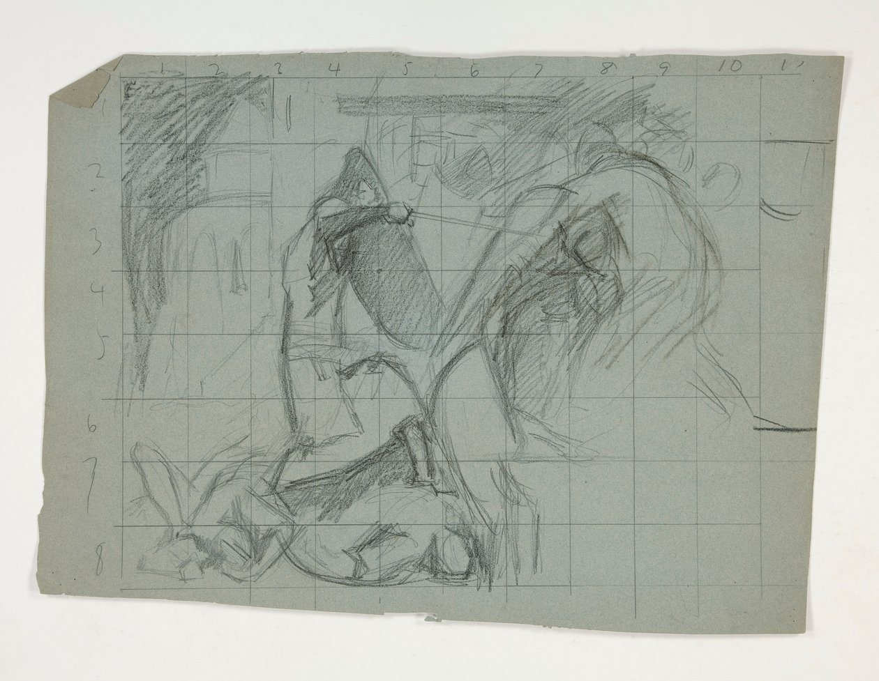 The Quest of the Holy Grail (1901 年に完成したボストン公立図書館のための一連の 15 枚の絵画) からの七つの大罪のフィギュアスタディ 作： エドウィン オースティン アビー