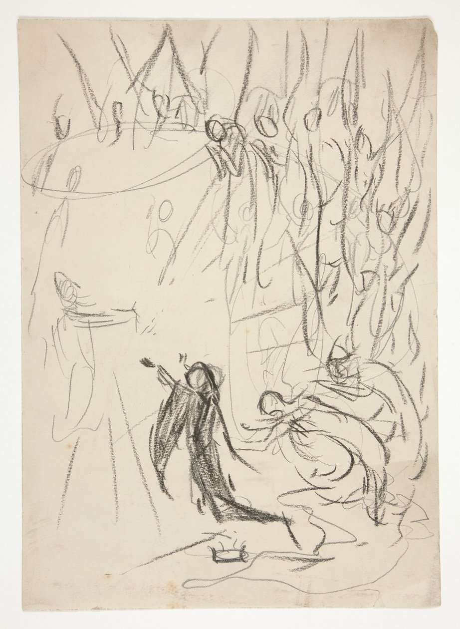 The Achievement of the Grail、The Quest of the Holy Grail の習作 (1901 年に完成したボストン公立図書館の 15 枚の絵画のシリーズ) 作： エドウィン オースティン アビー