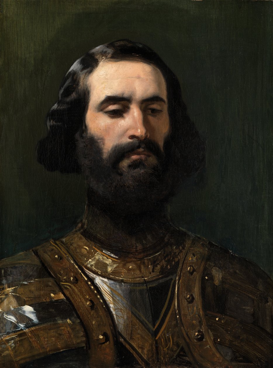 A Knight: a Study (キャンバスに油彩) 作： エドウィン・ランドシーア
